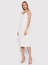 DeeZee Sukienka codzienna Becca HSM017 Biały Slim Fit. Białe sukienki damskie DeeZee, na co dzień, m, bez wzorów, z syntetyku, bez kołnierzyka, bez ramiączek, proste. Za 99.99 zł.