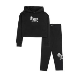 Zestaw zimowy Leone 1947 Lavender Mädchen, bluza z kapturem i legginsy. Czarne legginsy damskie LEONE 1947 APPAREL, m, bez wzorów, z bawełny. W wyprzedaży za 96.62 zł.