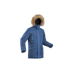 Kurtka turystyczna SH500 ultra-warm męska. Niebieskie kurtki męskie QUECHUA, na zimę, m, bez wzorów, z materiału, bez kaptura. Za 399.99 zł.