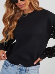 LA Angels Sweter w kolorze czarnym rozmiar: M. Czarne swetry klasyczne damskie LA Angels, m, bez kołnierzyka. Za 136.13 zł.