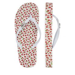 Japonki Juicy Couture. Białe klapki damskie Juicy Couture, bez wzorów, bez obcasa. Za 79.99 zł.