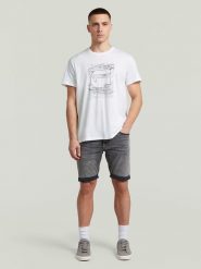 G-Star Szorty dżinsowe "3301" - Slim fit - w kolorze szarym rozmiar: W35. Szare szorty męskie G-Star, z aplikacjami, z jeansu, klasyczne. Za 209.82 zł.