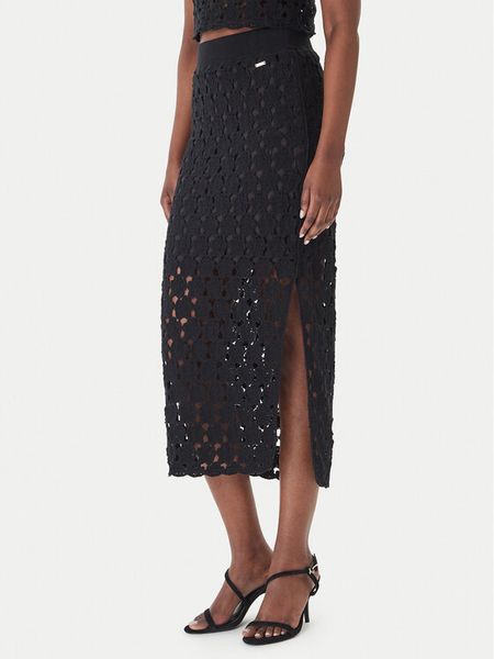 Fracomina Spódnica midi FR26SG4008K488R6 Czarny Slim Fit. Czarne spódniczki damskie Fracomina, s, bez wzorów, z bawełny, midi. Za 419.99 zł.