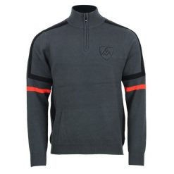 Sweter z kołnierzem 1/2 zip Peak Mountain Casta. Brązowe swetry męskie Peak Mountain, bez wzorów, bez kołnierzyka. W wyprzedaży za 286.50 zł.
