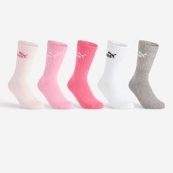 Skarpety sportowe tenis Puma wysokie x5. Białe skarpetki damskie Puma, bez wzorów, z bawełny. Za 39.99 zł.