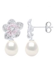 ATELIERS SAINT GERMAIN Srebrne kolczyki-wkrętki z cyrkoniami i perłami rozmiar: onesize. Białe kolczyki damskie ATELIERS SAINT GERMAIN, z cyrkonią, srebrne. Za 370.71 zł.