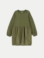 Coccodrillo Sukienka codzienna ZC4129101MGJ Zielony Regular Fit. Zielone sukienki dziewczęce COCCODRILLO, bez wzorów, z bawełny, bez ramiączek. Za 69.90 zł.