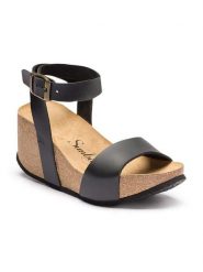 Sunbay Sandały "Peony" w kolorze czarnym na koturnie rozmiar: 37. Czarne sandały damskie Sunbay, bez wzorów, bez obcasa, na koturnie. Za 152.99 zł.