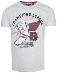 T-Shirt Bawełniany Szary z Nadrukiem, Champions League CHICAGO Okrągły Dekolt -BRAVE SOUL. Szare t-shirty męskie Brave Soul, l, bez wzorów, z bawełny, bez kołnierzyka. Za 65.00 zł.