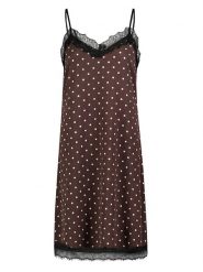 Sublevel Sukienka w kolorze brązowo-czarnym rozmiar: M/L. Brązowe sukienki damskie Sublevel, l, bez wzorów, z koronki, bez kołnierzyka, bez ramiączek, midi. Za 104.99 zł.