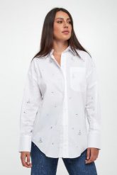 Koszula damska z kryształkami JOSPEH RIBKOFF. Koszule damskie Joseph Ribkoff, l, bez wzorów, bez kołnierzyka, bez ramiączek. Za 809.00 zł.