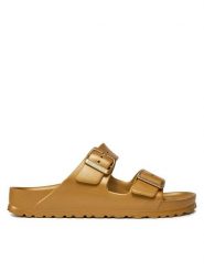 Birkenstock Klapki Arizona 1022465 Złoty. Żółte klapki damskie Birkenstock, bez wzorów, z tworzywa sztucznego, bez obcasa. Za 179.00 zł.