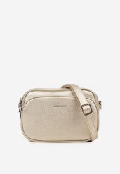 Złota Dwukomorowa Torebka Typu Listonoszka Ellirin. Żółte shopper bag damskie Renee, bez wzorów, bez dodatków. Za 129.99 zł.