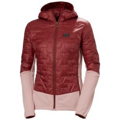Hybridowa kurtka narciarska damska Helly Hansen Lifaloft. Czerwone kurtki damskie Helly Hansen, bez wzorów, z tkaniny, bez kaptura, narciarskie. W wyprzedaży za 707.00 zł.