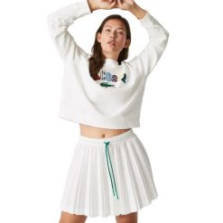 Spódnica tenisowa damska Lacoste. Białe spódniczki damskie Lacoste, l, bez wzorów, z materiału, eleganckie, mini, dopasowane. Za 422.00 zł.