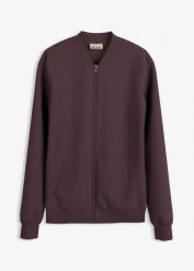 Bluza rozpinana z materiału scuba. Czerwone bluzy bez kaptura damskie bonprix. Za 124.99 zł.
