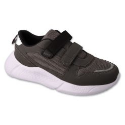 Befado sportowe dziecięce na rzepy 452Y008 szare/czarne. Szare buty sportowe chłopięce z tkaniny, bez zapięcia. W wyprzedaży za 110.80 zł.