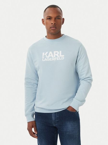 KARL LAGERFELD Bluza 705780 561917 Niebieski jasny Regular Fit. Niebieskie bluzy bez kaptura męskie Karl Lagerfeld, m, z bawełny. Za 439.99 zł.
