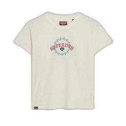 Damska koszulka z dżetami z efektem tatuażu Superdry. Białe t-shirty damskie Superdry., xs, bez wzorów, z bawełny, bez kołnierzyka. Za 167.85 zł.