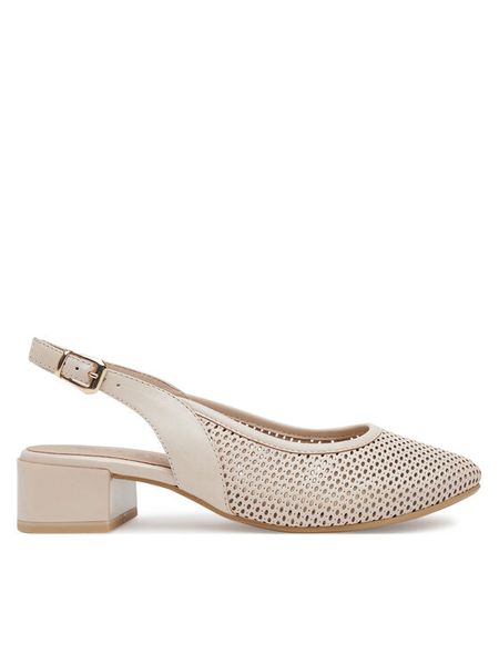 Caprice Sandały 9-29602-44 Beżowy. Brązowe sandały damskie Caprice, bez wzorów, ze skóry, bez obcasa, na słupku. Za 244.99 zł.