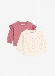 Bluza niemowlęca z bawełny organicznej (2 szt.). Fioletowe bluzy i bluzki niemowlęce bonprix, bez wzorów, z bawełny, bez ramiączek, bez kaptura. Za 79.98 zł.