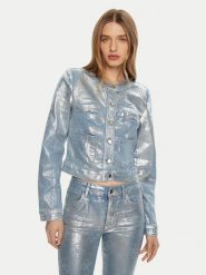 Guess Kurtka jeansowa W5RN 11D5JS1 Niebieski Regular Fit. Niebieskie kurtki damskie Guess, s, z aplikacjami, z bawełny, bez kaptura. Za 489.99 zł.