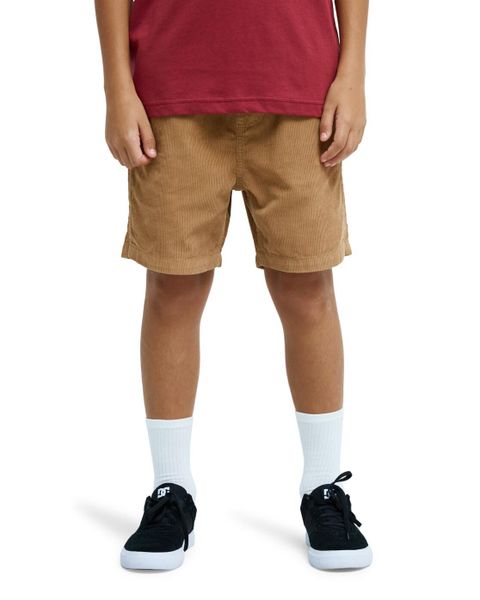 Spodenki z elastyczną talią dla Chłopcy TAXER Brązowy. Brązowe szorty męskie Quiksilver, z bawełny, bez kołnierzyka. Za 90.00 zł.