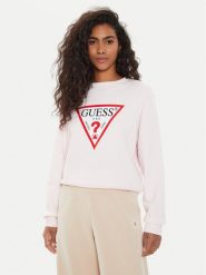 Guess Bluza W2YQ16 KBA11 Różowy Regular Fit. Czerwone bluzy bez kaptura damskie Guess, xs, z bawełny. Za 169.99 zł.