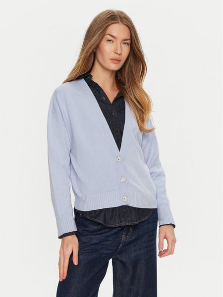 ViCOLO Kardigan 77036S Błękitny Regular Fit. Niebieskie kardigany damskie ViCOLO, s, bez wzorów, z wiskozy. Za 169.99 zł.