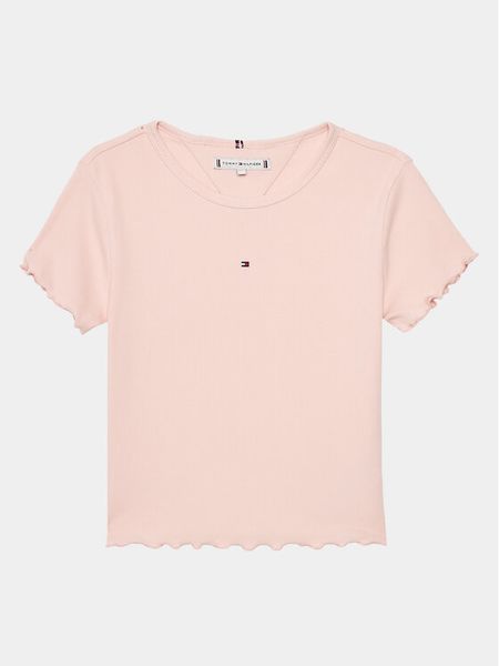 Tommy Hilfiger T-Shirt Essential KG0KG08138 Różowy Regular Fit. Czerwone koszulki dziewczęce Tommy Hilfiger, bez wzorów, z bawełny, bez ramiączek. Za 89.99 zł.