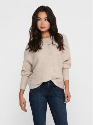 ONLY Sweter 15168705 Beżowy Regular Fit. Brązowe swetry klasyczne damskie Only, s, z syntetyku, bez kołnierzyka. Za 169.99 zł.
