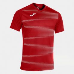 Koszulka do piłki nożnej męska Joma Grafity II. Czerwone t-shirty sportowe męskie Joma, m, bez ramiączek, do piłki nożnej. W wyprzedaży za 109.35 zł.