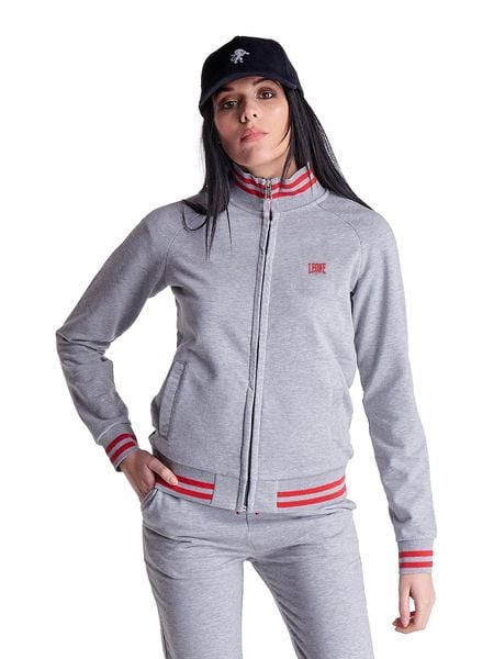Bluza z bawełna z kaptur na co dzień na siłownię. Szare bluzy sportowe damskie LEONE 1947 APPAREL, xs, z bawełny. Za 126.26 zł.