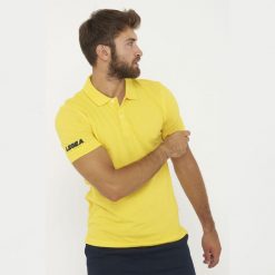 Koszulka polo męska ARIETE. Niebieskie koszulki polo męskie Legea, l, bez wzorów, z bawełny, bez ramiączek. Za 84.00 zł.