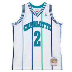 Koszulka Nba Charlotte Hornets Larry Johnson. Białe bluzki damskie Mitchell & Ness, bez wzorów, sportowe, bez kołnierzyka, bez ramiączek. Za 508.00 zł.