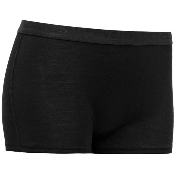 Figi hipster Devold Breeze Merino 150 100% wełna merino czarne dopasowany krój. Czarne figi damskie Devold, l, bez wzorów, z materiału. Za 207.70 zł.