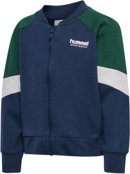 Zippowana bluza dla niemowląt Hummel Block. Niebieskie bluzy i bluzki niemowlęce HUMMEL, bez wzorów, z bawełny, bez ramiączek, długie, bez kaptura. Za 130.50 zł.
