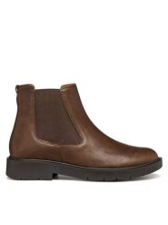 Geox Sztyblety D Spherica Ec1 D16QRC 00085 C6006 Brązowy. Brązowe botki damskie Geox, ze skóry, bez obcasa, na płaskiej podeszwie, bez zapięcia. Za 679.99 zł.