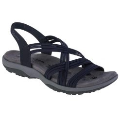 Buty do chodzenia damskie Skechers Reggae Slim Simply Stretch Sandals. Niebieskie obuwie trekkingowe damskie Skechers. Za 229.99 zł.