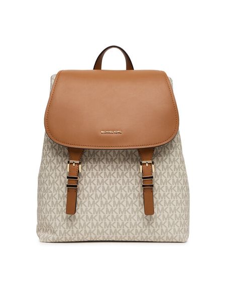 MICHAEL Michael Kors Plecak Quinn 30T5GQNB2B Beżowy. Brązowe plecaki damskie MICHAEL Michael Kors, bez wzorów, ze skóry. Za 899.99 zł.