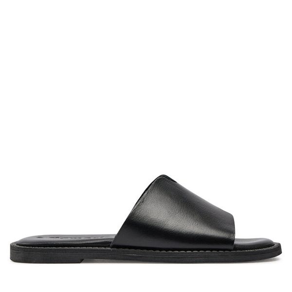 Klapki Tamaris. Czarne klapki damskie Tamaris, bez wzorów, bez obcasa. Za 149.99 zł.