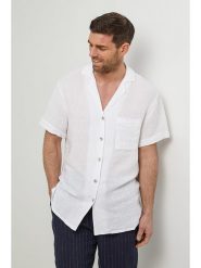 Rodier Lin Lniana koszula w kolorze białym rozmiar: L/XL. Białe koszule męskie Rodier Lin, l, bez wzorów, ze lnu, bez kołnierzyka, bez ramiączek. Za 96.14 zł.