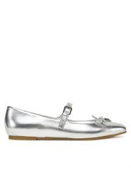 Guess Baleriny FLJKAY LEM02 Srebrny. Szare baleriny damskie Guess, z aplikacjami, ze skóry, bez obcasa. Za 329.99 zł.