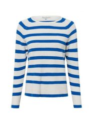 Marie Lund Marie Lund - sweter z dzianiny Kobiety Bawełna biały|niebieski, XXL. Białe swetry klasyczne damskie Marie Lund, xxl, z bawełny, bez kołnierzyka. Za 169.95 zł.