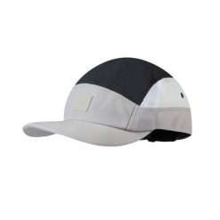 Czapka z daszkiem do biegania unisex Buff 5 Panel Go Cap Gray oddychająca. Czarne czapki męskie Buff, bez wzorów. Za 169.90 zł.
