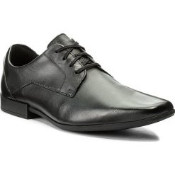 Półbuty CLARKS - Glement Lace 261223117 Black Leather. Czarne buty wizytowe męskie Clarks, z materiału, bez zapięcia. W wyprzedaży za 219.00 zł.