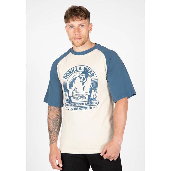 Oversized T-shirt Gorilla Wear Logan. Brązowe t-shirty męskie GORILLA WEAR, bez wzorów, z bawełny, bez kołnierzyka. Za 191.00 zł.