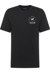 Męski T-Shirt Mustang Style Alex Black 1018308 4142. Czarne t-shirty męskie Mustang, m, bez wzorów, bez kołnierzyka. Za 79.99 zł.