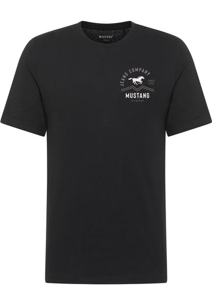 Męski T-Shirt Mustang Style Alex Black 1018308 4142. Czarne t-shirty męskie Mustang, m, bez wzorów, bez kołnierzyka. Za 79.99 zł.