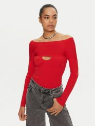 PINKO Sweter Amaranto 102799 A170 Czerwony Slim Fit. Czerwone swetry klasyczne damskie Pinko, s, z syntetyku, bez kołnierzyka. Za 799.99 zł.